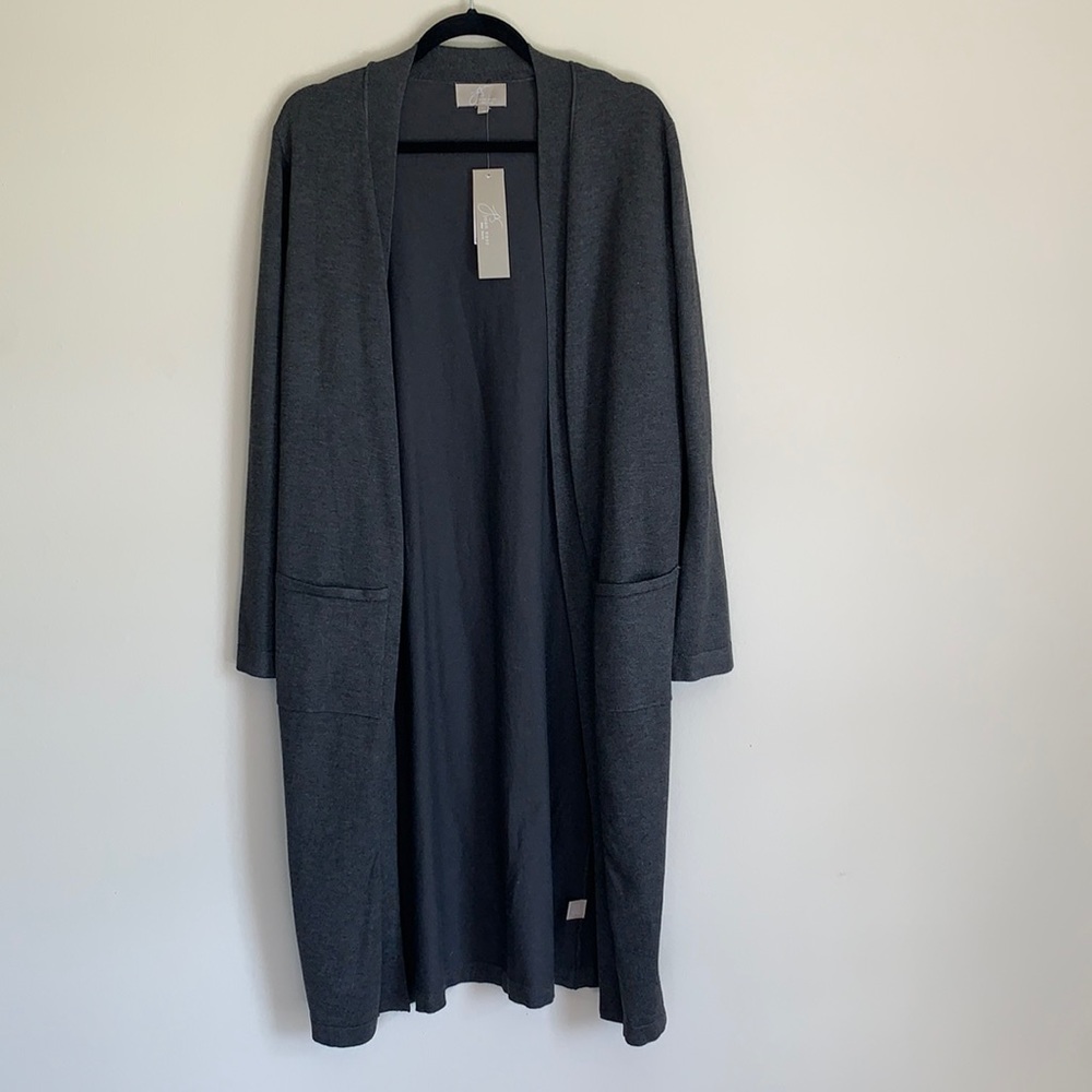 Gray Long Line Duster